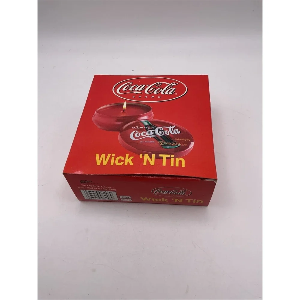 COCA-COLA Brand WICK 'N TIN Candle In Box Advertising Collectible FREE SHIP